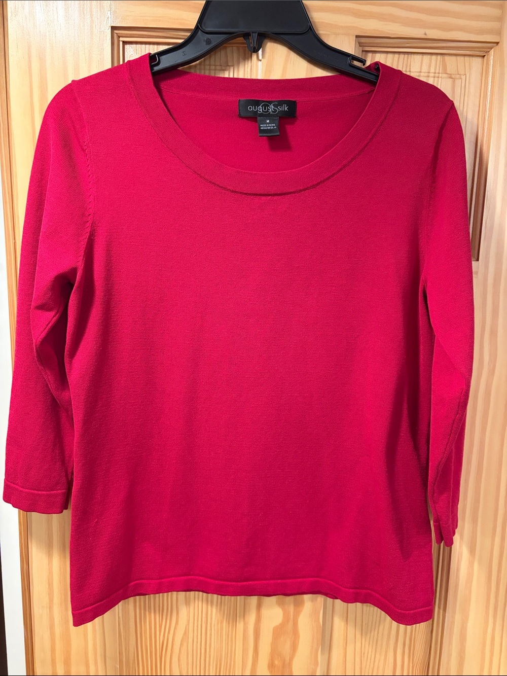 august silk Bright Red Scoop Neck Knit Top